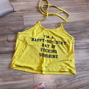 Happy go lucky ray of sunshine halter top